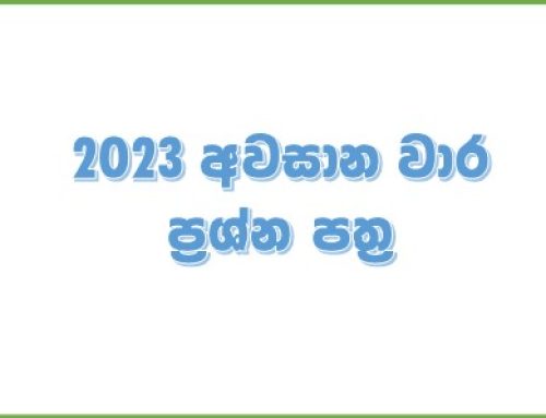 2023 අවසාන වාර ප්‍රශ්න පත්‍ර