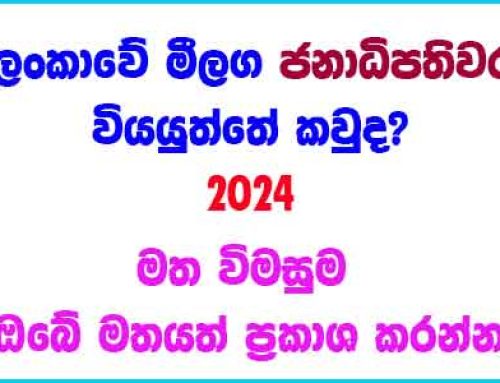 ශ්‍රී ලංකාවේ මීලග ජනාධිපතිවරයා වියයුත්තේ කවුද? (2024)