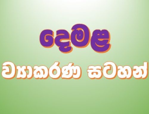 දෙමළ ව්‍යාකරණ සටහන්